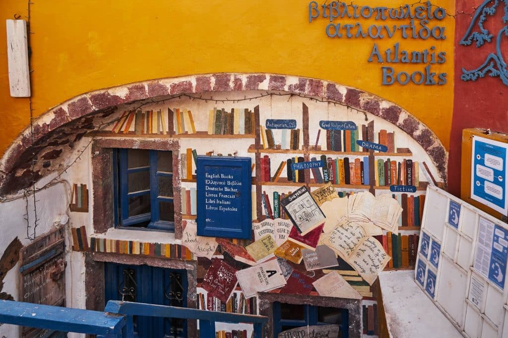 Atlantis bookstore in Oia