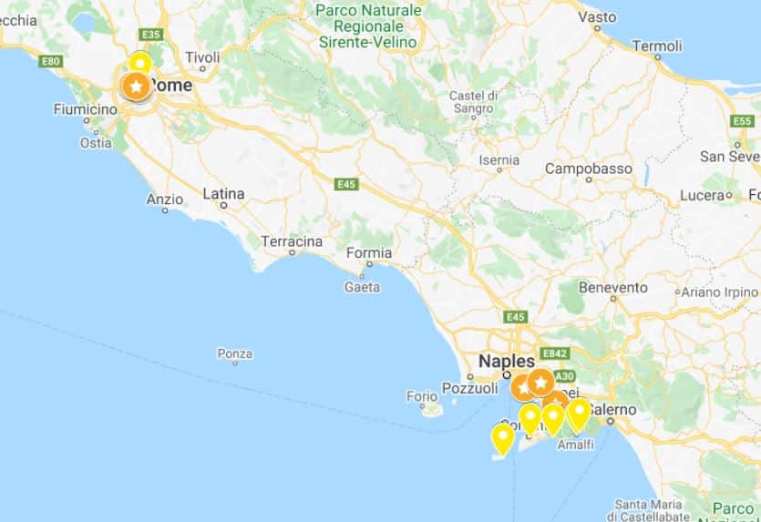 Rome and Amalfi Coast itinerary