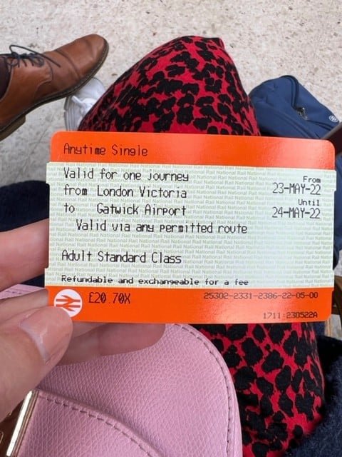 Train ticket to Gatwick Airport London